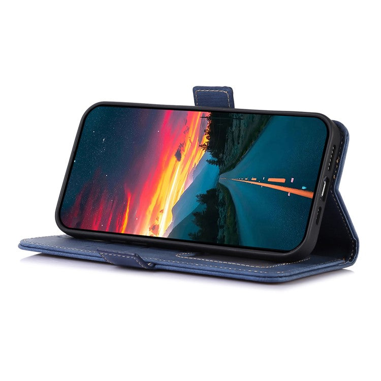 ABEEL For Motorola Moto G35 5G Case Retro Leather Phone Cover Wallet Stand View - Blue