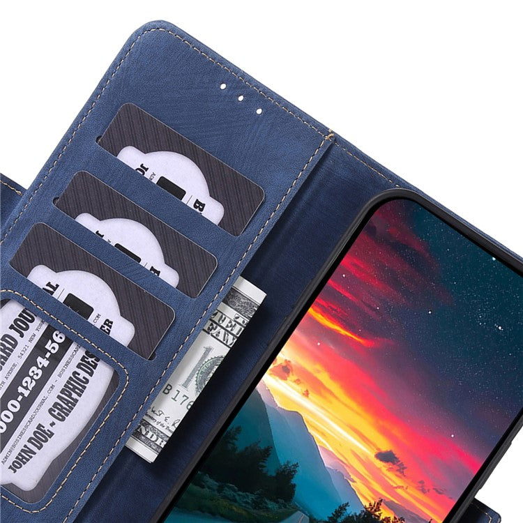 ABEEL For Motorola Moto G35 5G Case Retro Leather Phone Cover Wallet Stand View - Blue