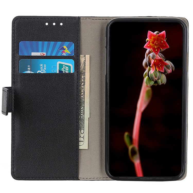 For Motorola Moto G35 5G Case PU Leather Stand Wallet Phone Cover - Black
