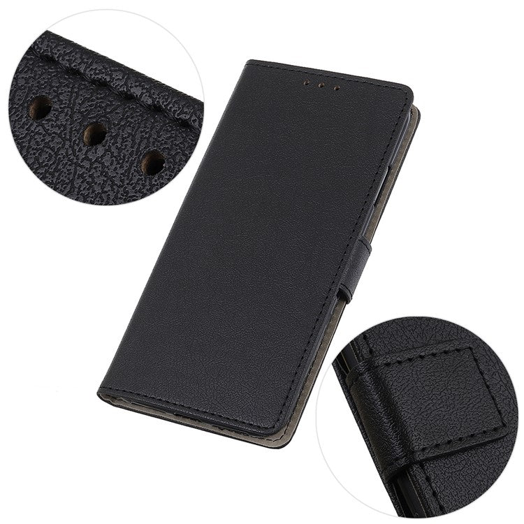 For Motorola Moto G35 5G Case PU Leather Stand Wallet Phone Cover - Black