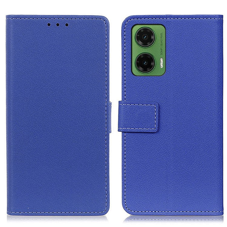 For Motorola Moto G35 5G Case PU Leather Stand Wallet Phone Cover - Blue
