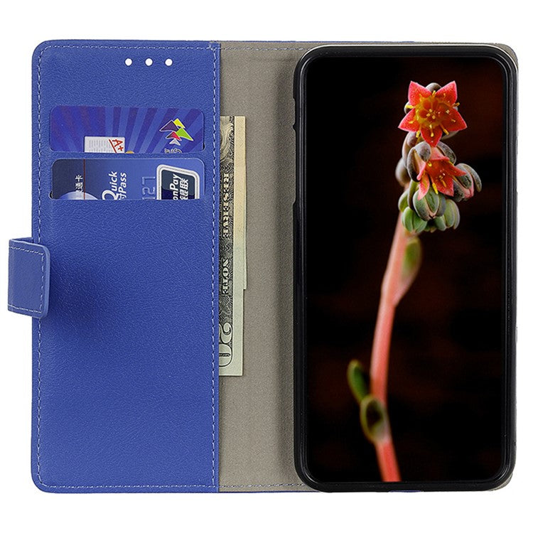 For Motorola Moto G35 5G Case PU Leather Stand Wallet Phone Cover - Blue