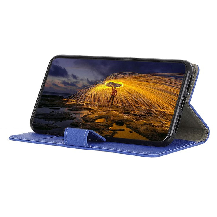For Motorola Moto G35 5G Case PU Leather Stand Wallet Phone Cover - Blue