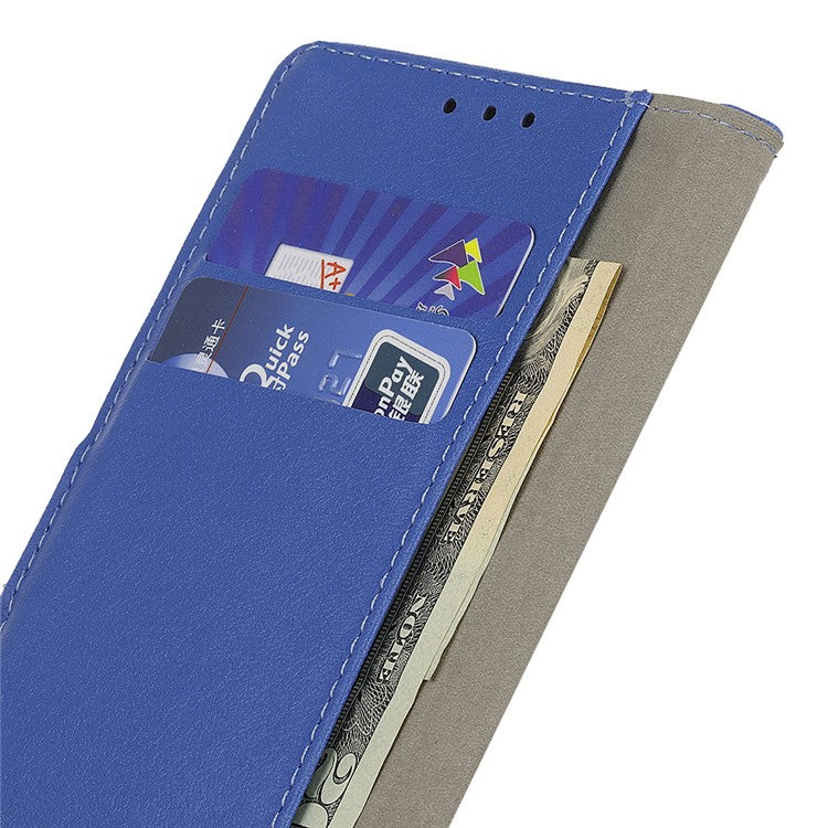 For Motorola Moto G35 5G Case PU Leather Stand Wallet Phone Cover - Blue
