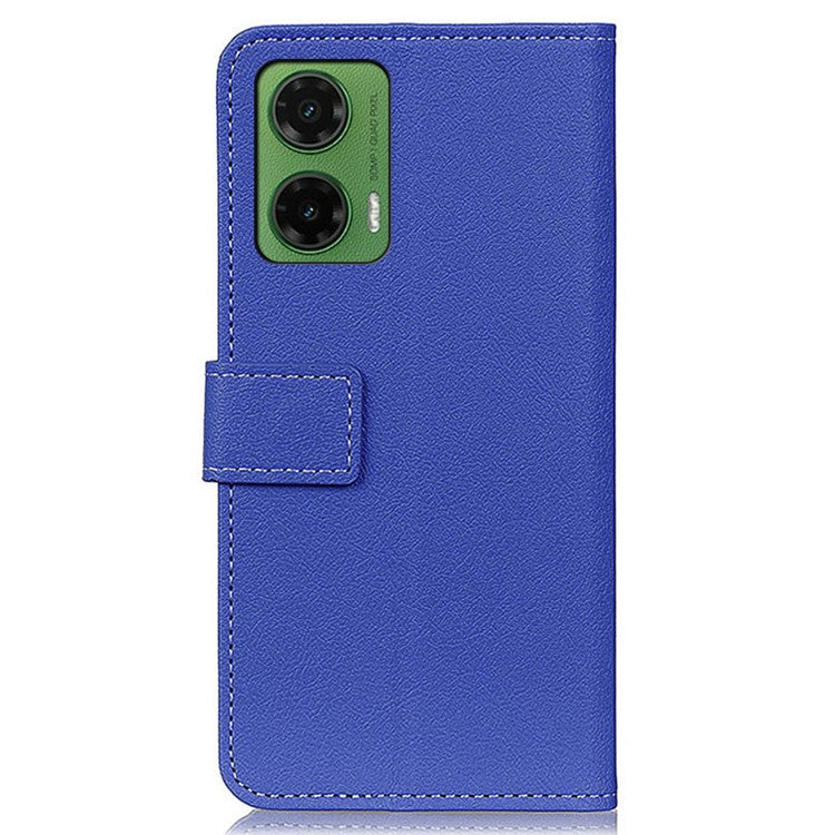 For Motorola Moto G35 5G Case PU Leather Stand Wallet Phone Cover - Blue