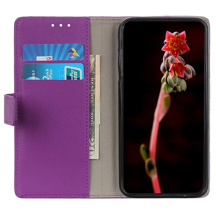 For Motorola Moto G35 5G Case PU Leather Stand Wallet Phone Cover - Purple