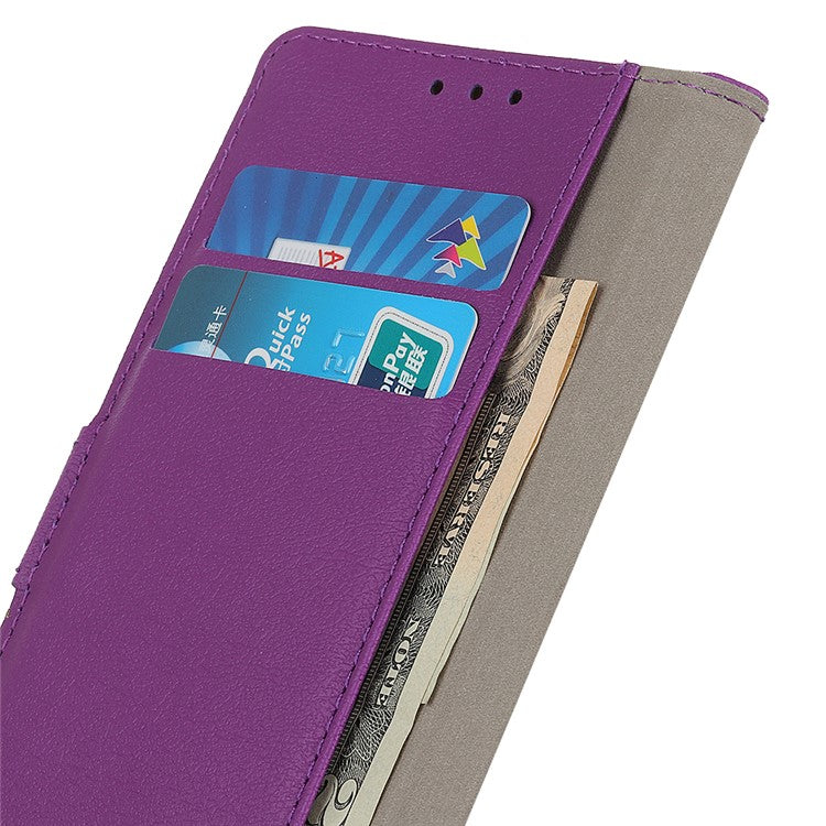 For Motorola Moto G35 5G Case PU Leather Stand Wallet Phone Cover - Purple