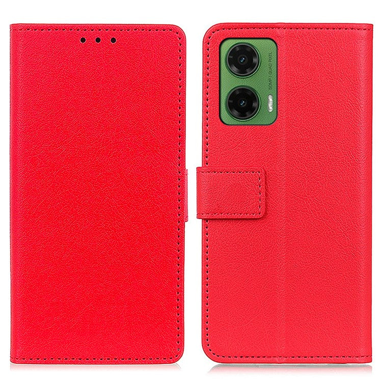For Motorola Moto G35 5G Case PU Leather Stand Wallet Phone Cover - Red
