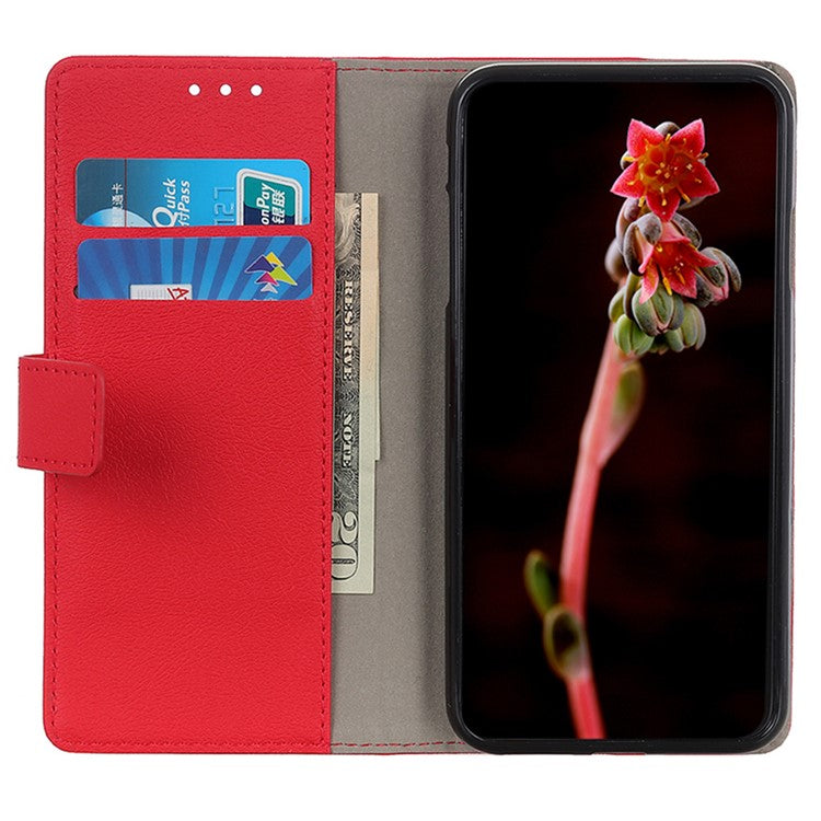 For Motorola Moto G35 5G Case PU Leather Stand Wallet Phone Cover - Red