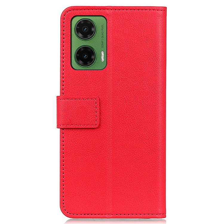 For Motorola Moto G35 5G Case PU Leather Stand Wallet Phone Cover - Red