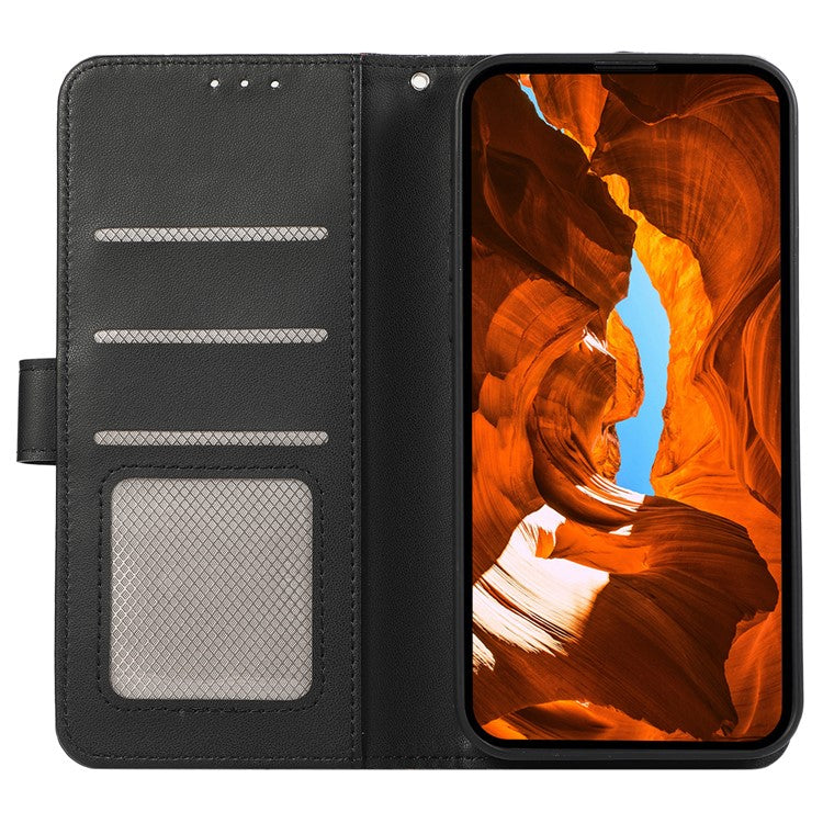 For Motorola Moto G35 5G Case RFID Blocking Flip Leather Phone Cover - Black