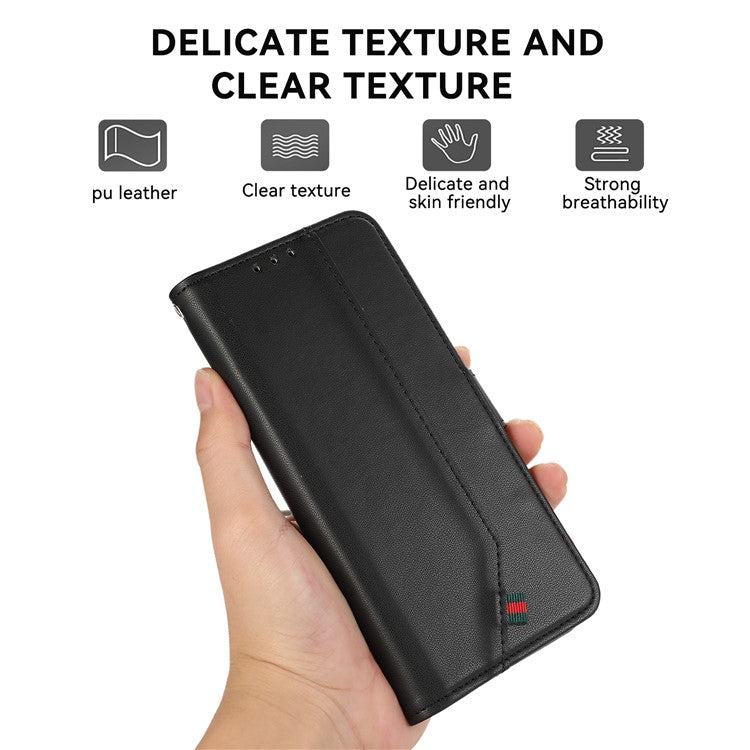 For Motorola Moto G35 5G Case RFID Blocking Flip Leather Phone Cover - Black