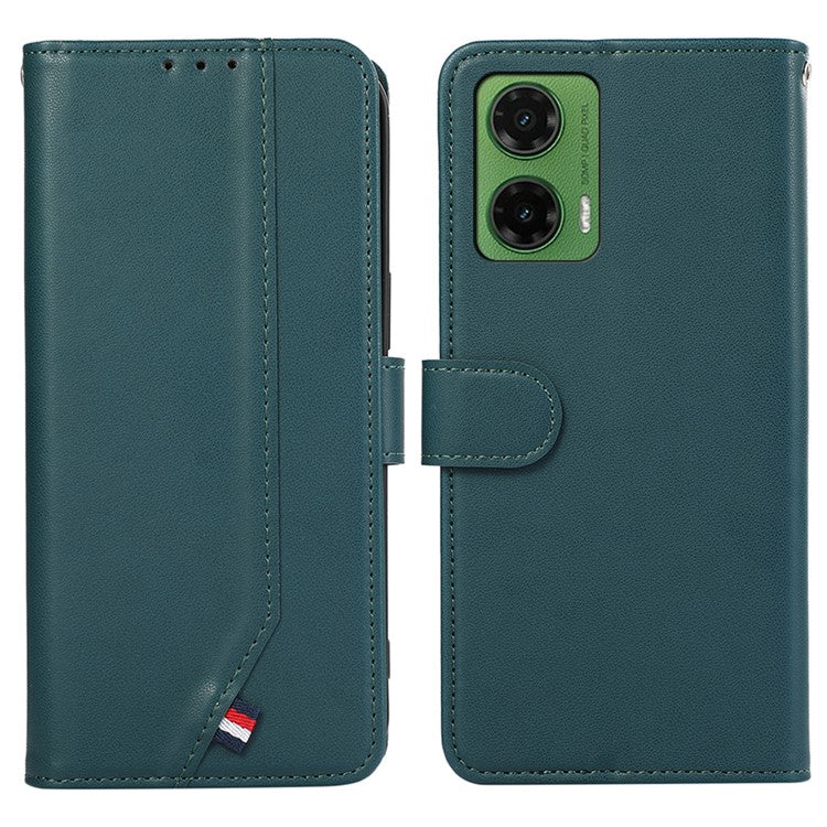 For Motorola Moto G35 5G Case RFID Blocking Flip Leather Phone Cover - Green