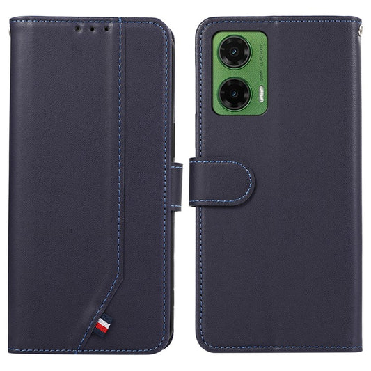 For Motorola Moto G35 5G Case RFID Blocking Flip Leather Phone Cover - Blue