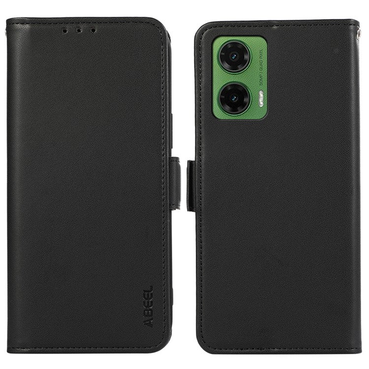 ABEEL For Motorola Moto G35 5G Case Leather Phone Cover with RFID Blocking Wallet - Black