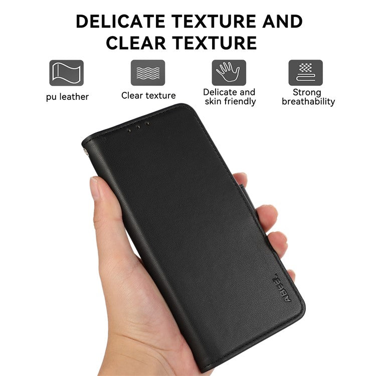 ABEEL For Motorola Moto G35 5G Case Leather Phone Cover with RFID Blocking Wallet - Black