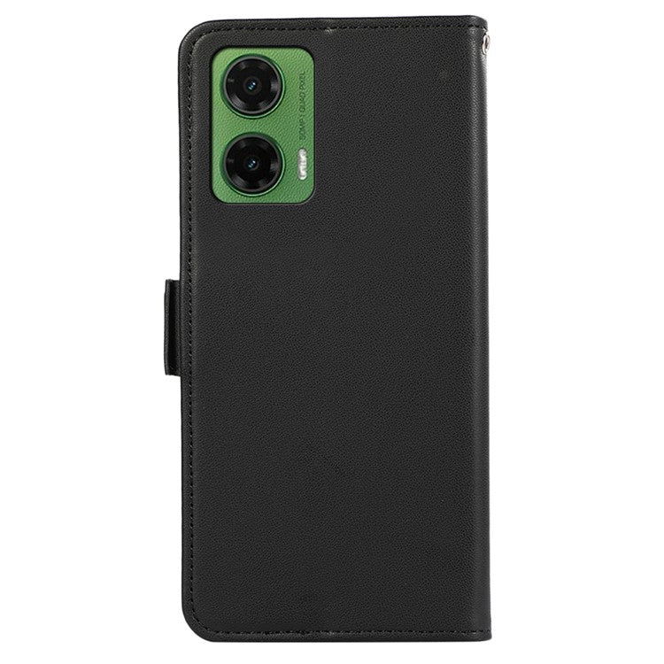 ABEEL For Motorola Moto G35 5G Case Leather Phone Cover with RFID Blocking Wallet - Black