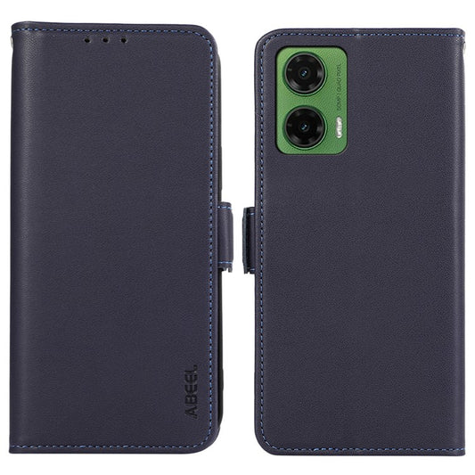 ABEEL For Motorola Moto G35 5G Case Leather Phone Cover with RFID Blocking Wallet - Blue