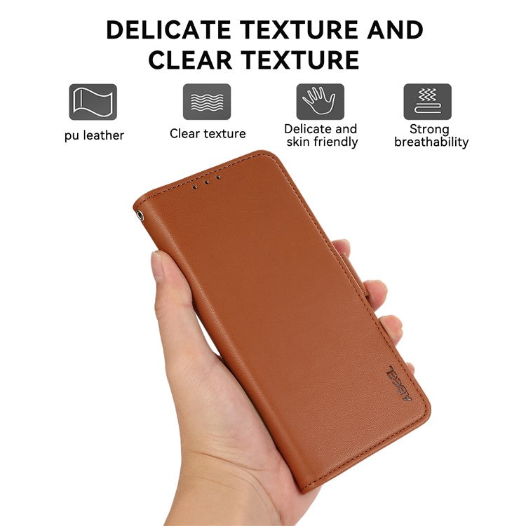 ABEEL For Motorola Moto G35 5G Case Leather Phone Cover with RFID Blocking Wallet - Brown