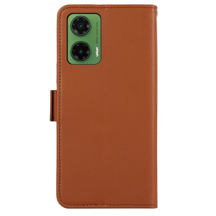 ABEEL For Motorola Moto G35 5G Case Leather Phone Cover with RFID Blocking Wallet - Brown