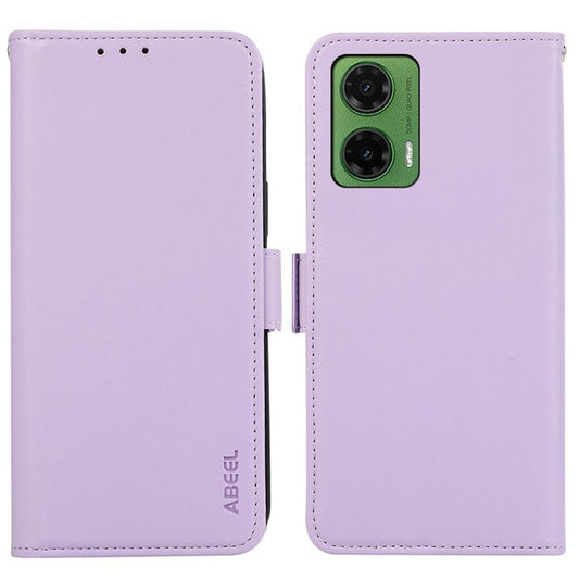 ABEEL For Motorola Moto G35 5G Case Leather Phone Cover with RFID Blocking Wallet - Purple