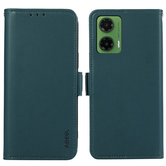 ABEEL For Motorola Moto G35 5G Case Leather Phone Cover with RFID Blocking Wallet - Green