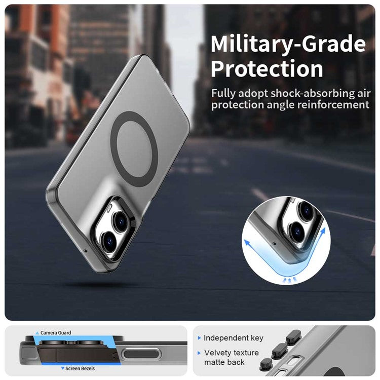 Candy Series For Motorola Moto G35 5G Case Compatible with MagSafe PC+TPU+PET Anti-Drop Phone Cover - Black