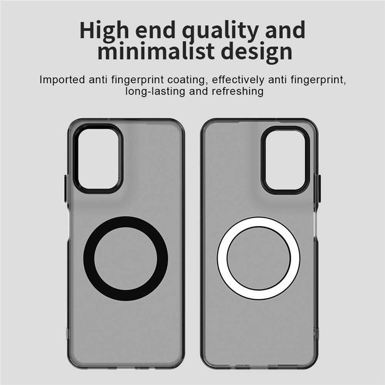 Candy Series For Motorola Moto G35 5G Case Compatible with MagSafe PC+TPU+PET Anti-Drop Phone Cover - Black