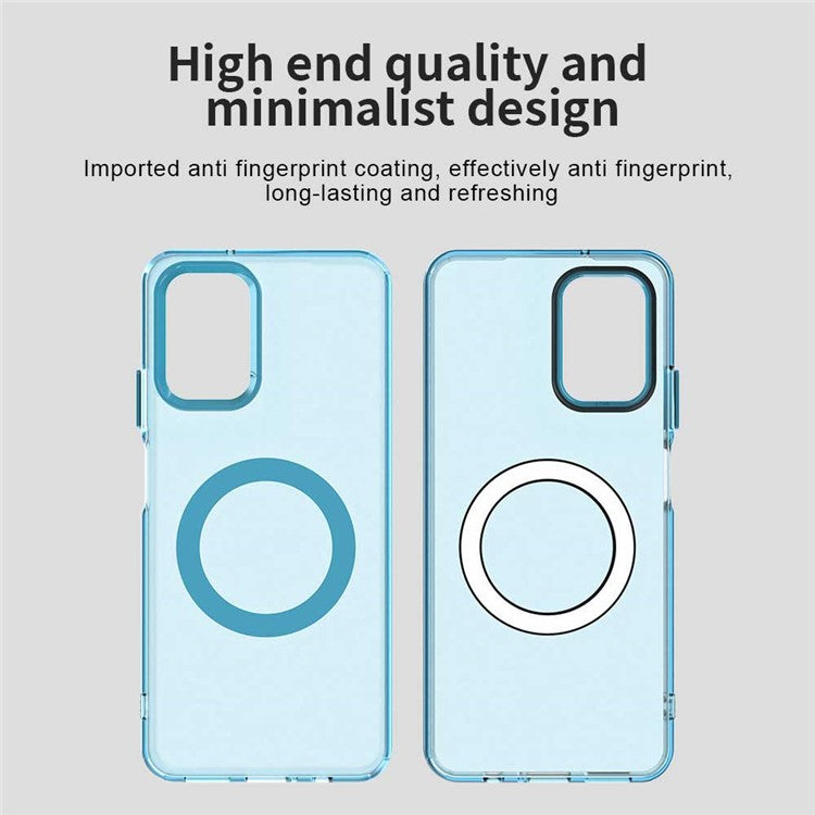 Candy Series For Motorola Moto G35 5G Case Compatible with MagSafe PC+TPU+PET Anti-Drop Phone Cover - Blue