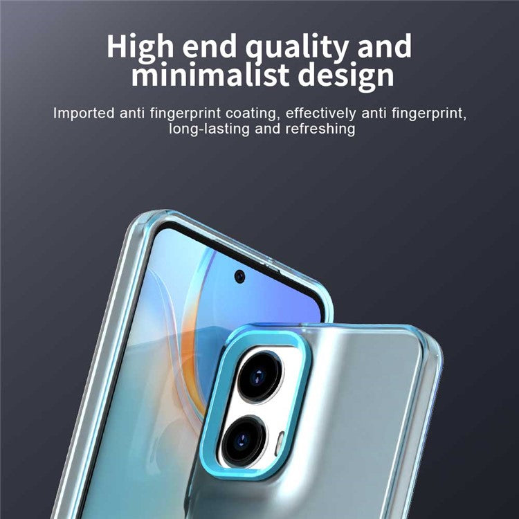 Candy Series For Motorola Moto G35 5G Case Compatible with MagSafe PC+TPU+PET Anti-Drop Phone Cover - Blue