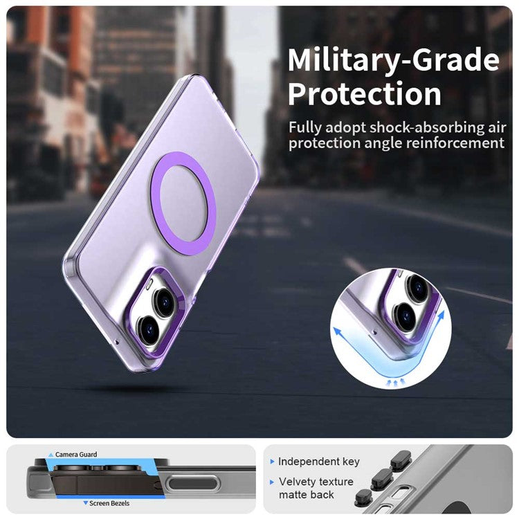 Candy Series For Motorola Moto G35 5G Case Compatible with MagSafe PC+TPU+PET Anti-Drop Phone Cover - Purple