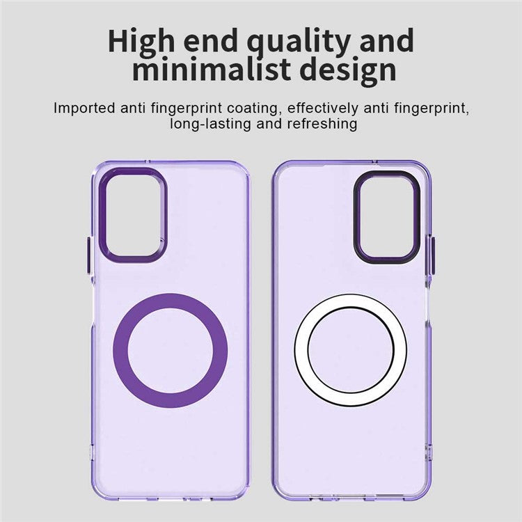 Candy Series For Motorola Moto G35 5G Case Compatible with MagSafe PC+TPU+PET Anti-Drop Phone Cover - Purple