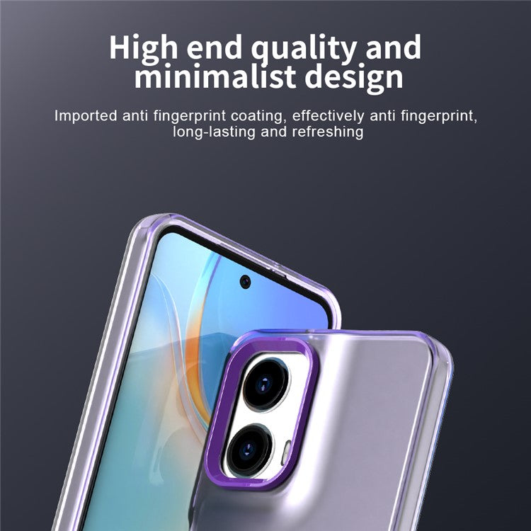 Candy Series For Motorola Moto G35 5G Case Compatible with MagSafe PC+TPU+PET Anti-Drop Phone Cover - Purple