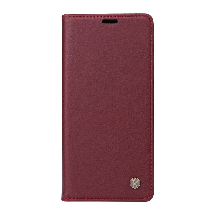 YIKATU YK-001 For Motorola Moto G35 5G Case Stand Leather Phone Cover Strong Magnetic Closure - Wine Red