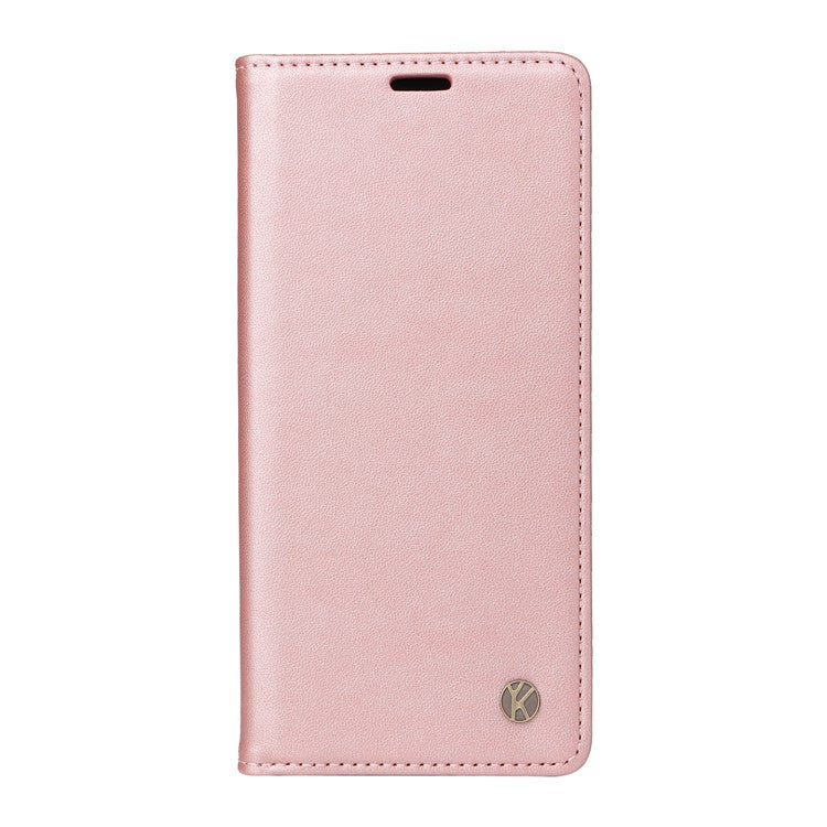 YIKATU YK-001 For Motorola Moto G35 5G Case Stand Leather Phone Cover Strong Magnetic Closure - Rose Gold