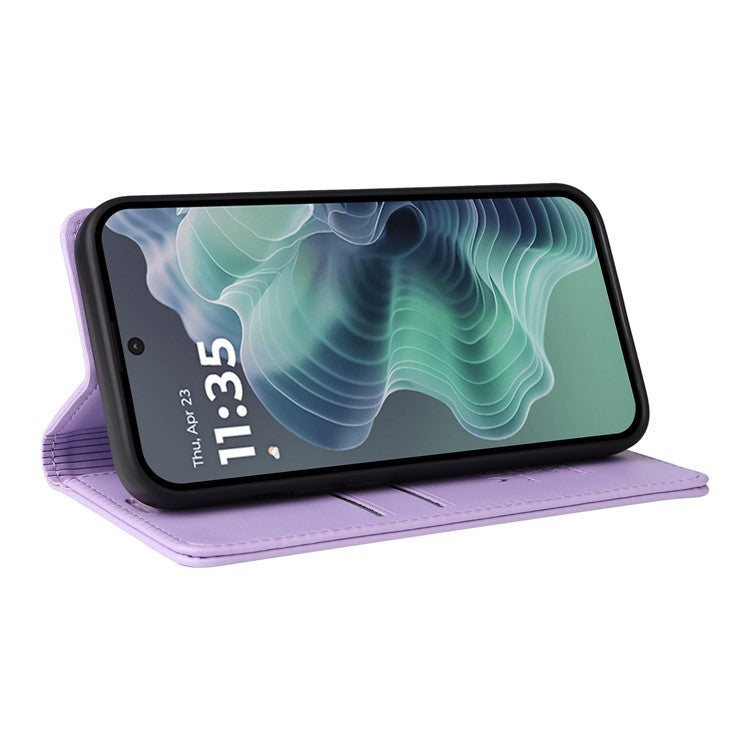 YIKATU YK-001 For Motorola Moto G35 5G Case Stand Leather Phone Cover Strong Magnetic Closure - Light Purple