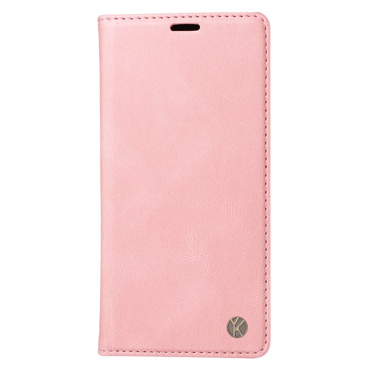 YIKATU YK-004 For Motorola Moto G35 5G Case Leather Skin-Touch Phone Cover Magnetic Auto-Absorbed - Pink