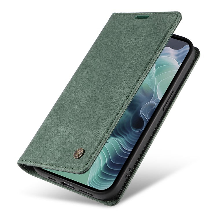 YIKATU YK-004 For Motorola Moto G35 5G Case Leather Skin-Touch Phone Cover Magnetic Auto-Absorbed - Green