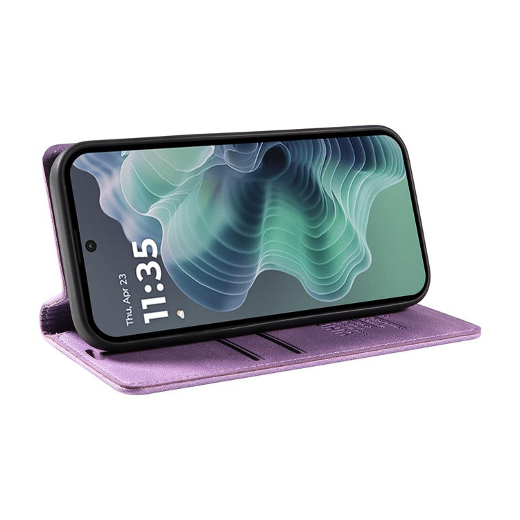 YIKATU YK-004 For Motorola Moto G35 5G Case Leather Skin-Touch Phone Cover Magnetic Auto-Absorbed - Purple