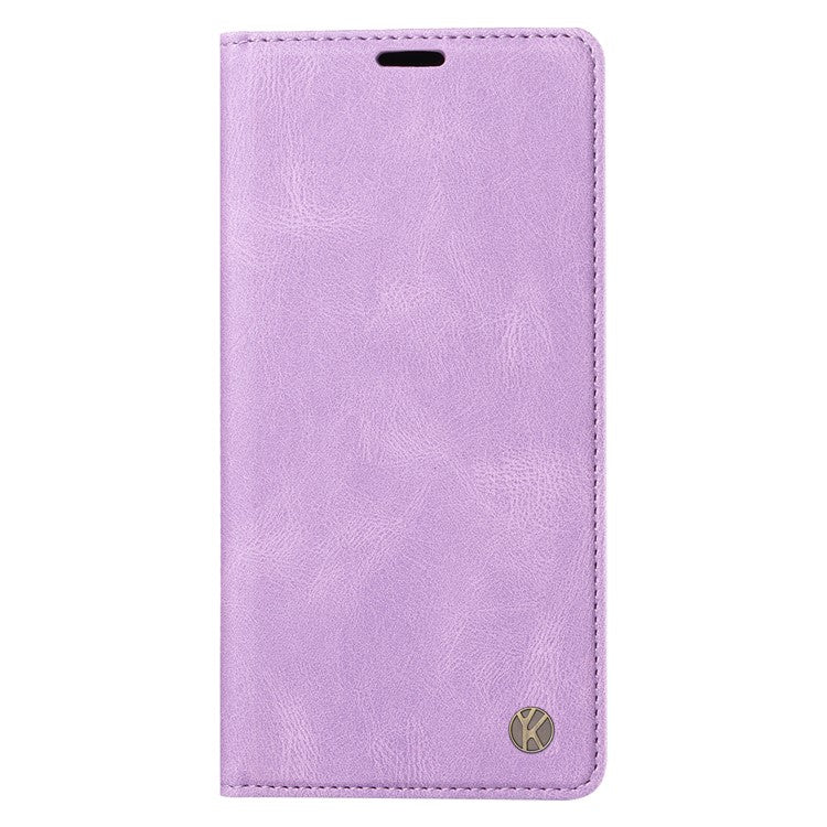 YIKATU YK-004 For Motorola Moto G35 5G Case Leather Skin-Touch Phone Cover Magnetic Auto-Absorbed - Purple