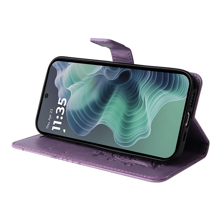 For Motorola Moto G35 5G Case Butterfly Leather Phone Cover - Light Purple