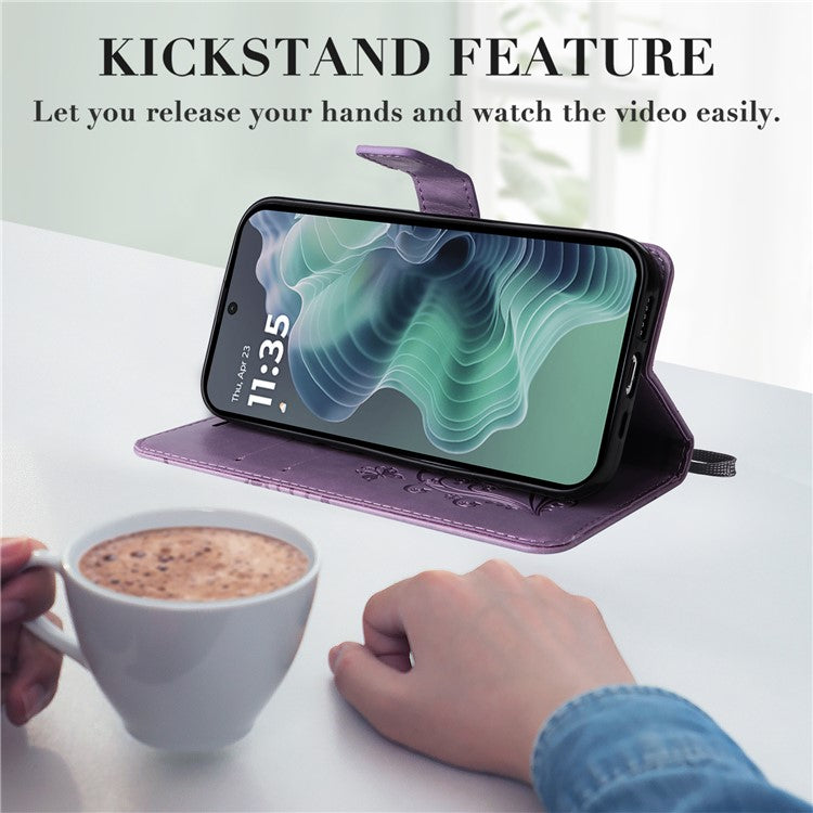 For Motorola Moto G35 5G Case Butterfly Leather Phone Cover - Light Purple