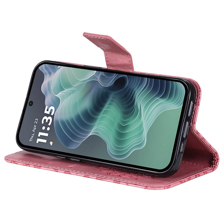 For Motorola Moto G35 5G Case Sunflower Leather Wallet Phone Cover - Pink