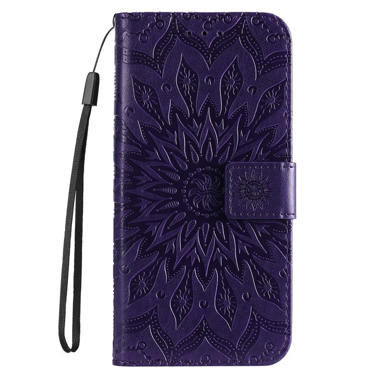 For Motorola Moto G35 5G Case Sunflower Leather Wallet Phone Cover - Purple