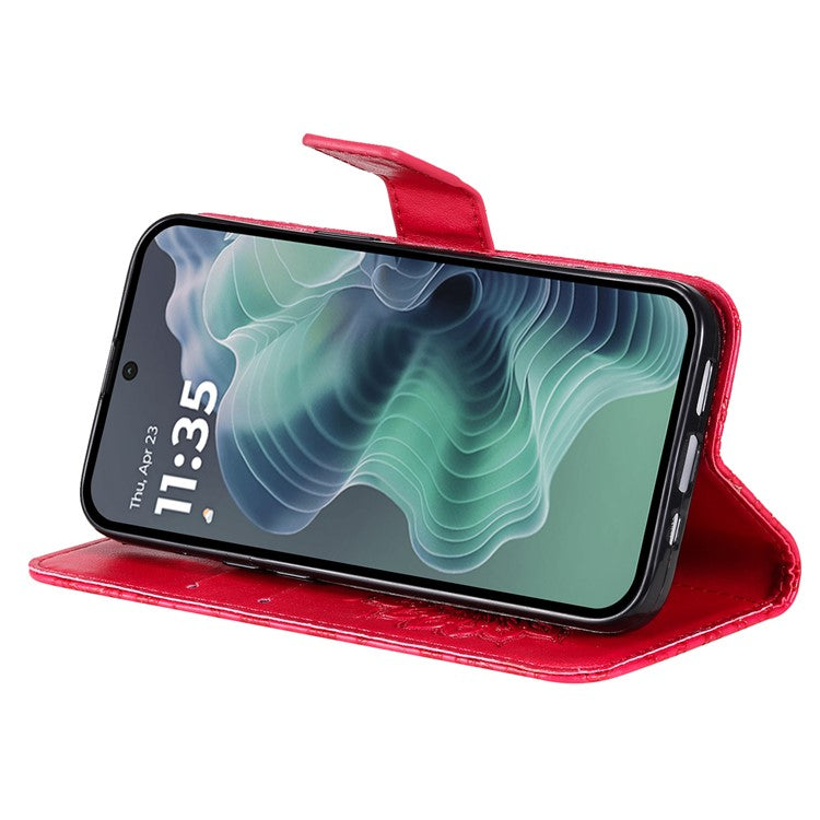 For Motorola Moto G35 5G Case Sunflower Leather Wallet Phone Cover - Red