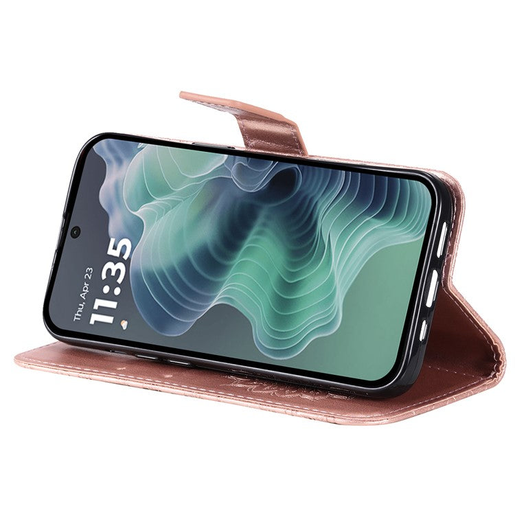 For Motorola Moto G35 5G Case Sunflower Leather Wallet Phone Cover - Rose Gold