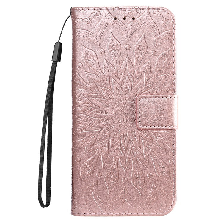For Motorola Moto G35 5G Case Sunflower Leather Wallet Phone Cover - Rose Gold
