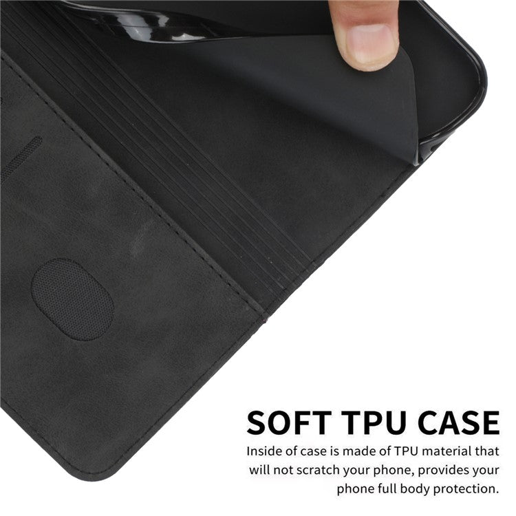 For Motorola Moto G35 5G Phone Cover Imprinted PU Leather Wallet Stand Case - Black