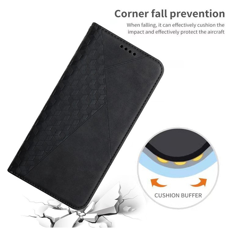 For Motorola Moto G35 5G Phone Cover Imprinted PU Leather Wallet Stand Case - Black