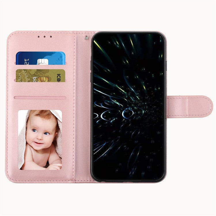 For Motorola Moto G35 5G Case Stand Flip Protective Leather Phone Cover - Rose Gold